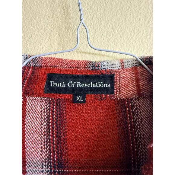 Truth Of Revelations Red Plaid Flannel Shirt XL - Picture 3 of 5